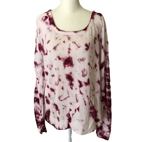 Wet Seal Shirt Womens XL Tie‎ Burgundy Dye Top Long Sleeves Lightweight - Picture 4 of 12